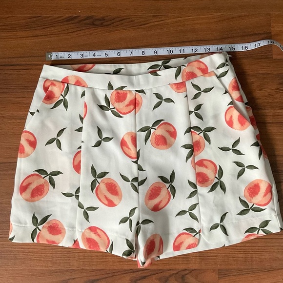 Le Lis High Waist White and Orange Shorts - Picture 7 of 9